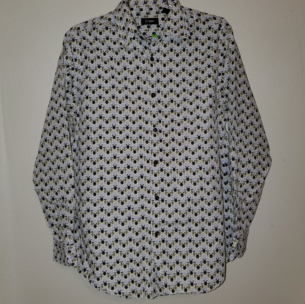 Medium A Cooper Shirt Button Down Long Sleeve Multi-Color 100% Cotton